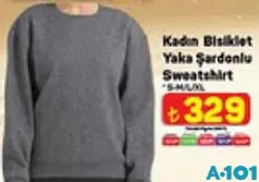 KADIN BİSİKLET YAKA ŞARDONLU SWEATSHİRT